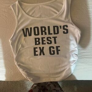 SHEIN White Graphic Tank Top